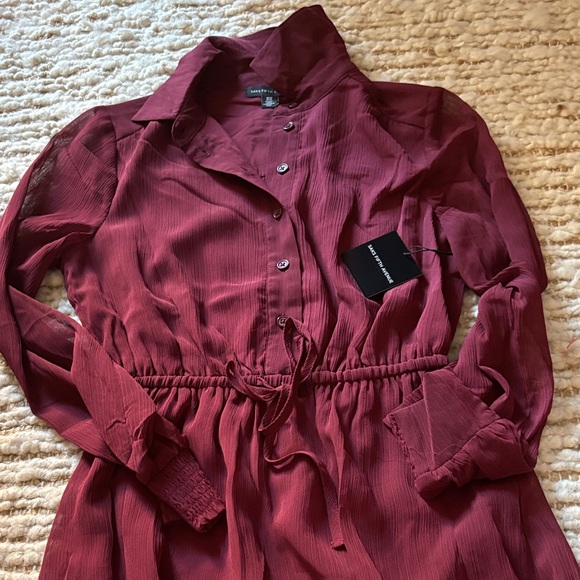 ❤️ NWT Saks 5th Avenue Wine Midi Dress - Picture 3 of 6